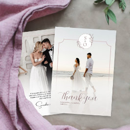 Elegant Minimalist  Wedding Thank You Card Spara Datumet