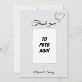 Elegant Minimalist Wedding Thank You Card Tack Kort