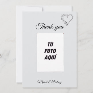 Elegant Minimalist Wedding Thank You Card Tack Kort