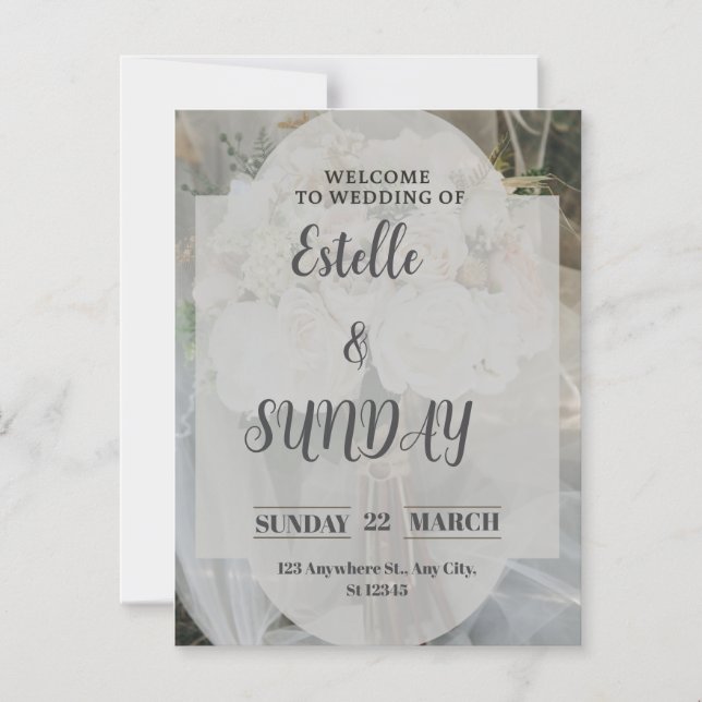 Elegant Minimalist Wedding Welcome Sign Magnetisk Inbjudningskort (Framsida)