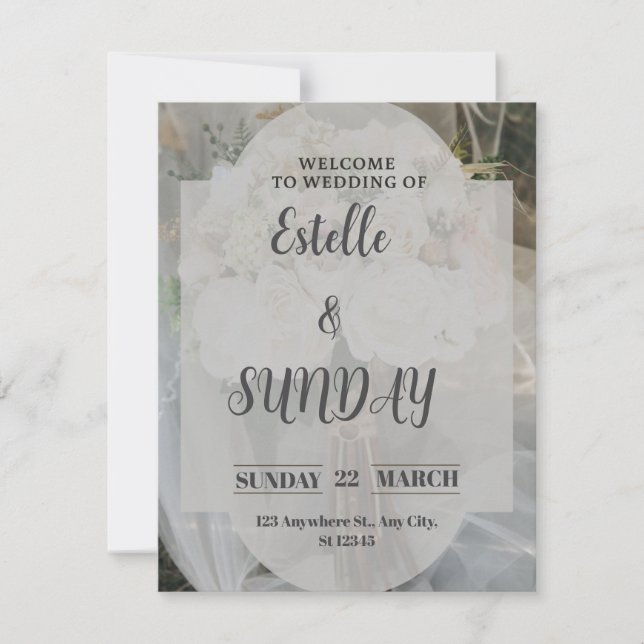 Elegant Minimalist Wedding Welcome Sign Tack Kort (Framsida)