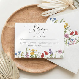 Elegant Minimalist Whimsical Wildflower Wedding OSA Kort