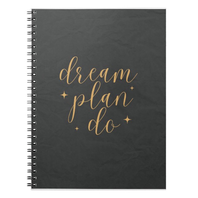 Elegant Minimalistic Dream Plan Do Organizer Anteckningsbok (Framsidan)