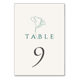 Elegant Minimalistic Emerald Wedding Table Number Bordsnummer