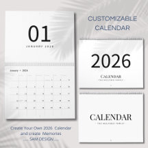 Elegant Minimalistisk 2026-kalender