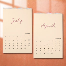 Elegant minimalistisk 2026-kalender kalender