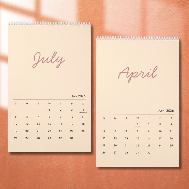 Elegant minimalistisk 2026-kalender kalender (Skapare uppladdad)