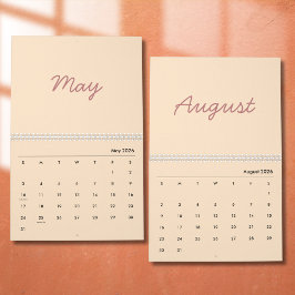 Elegant minimalistisk 2026-kalender kalender