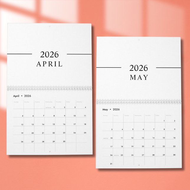 Elegant minimalistisk 2026-kalender kalender (Skapare uppladdad)