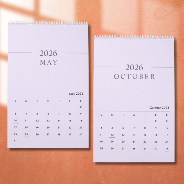 Elegant minimalistisk 2026-kalender kalender (Skapare uppladdad)