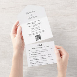 Elegant minimalistisk allt i en bröllopsinbjudan