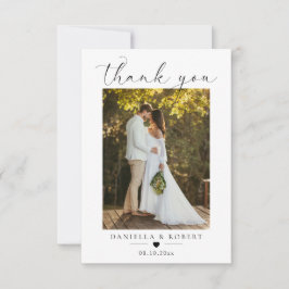 Elegant minimalistisk anpassad bröllopsfotografi f tack kort