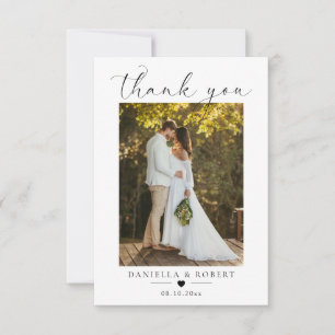 Elegant minimalistisk anpassad bröllopsfotografi f tack kort