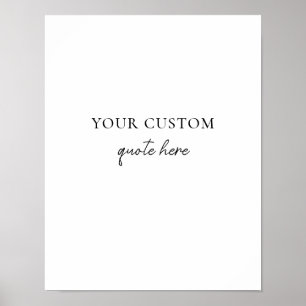 Elegant minimalistisk anpassad Citat Poster