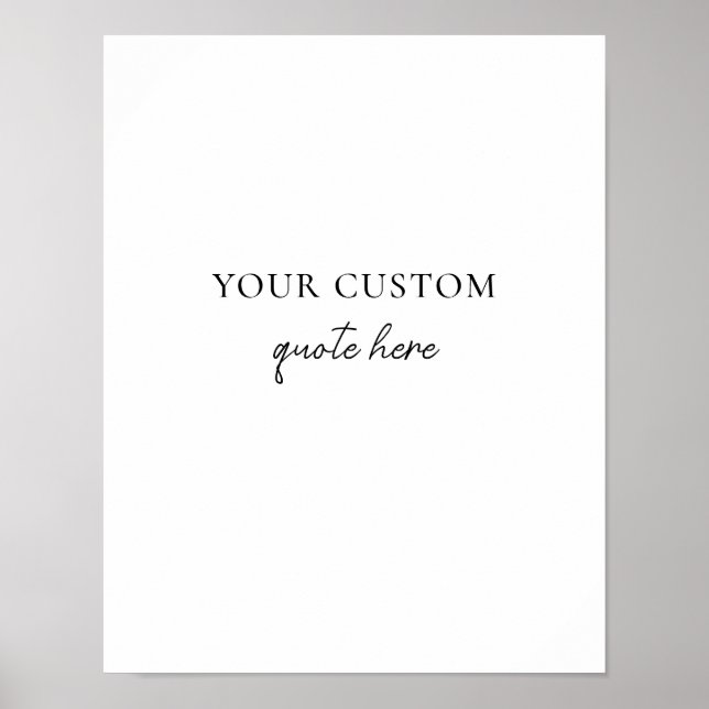 Elegant minimalistisk anpassad Citat Poster (Framsidan)