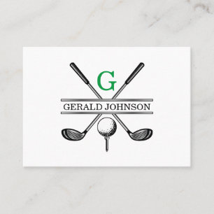 Elegant minimalistisk anpassad golfmonogram företa visitkort