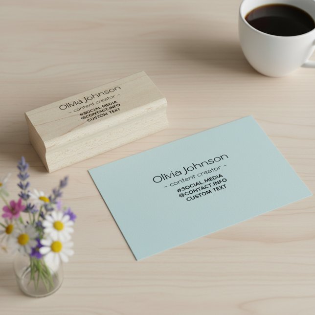 Elegant minimalistisk anpassad professionell infor stämpel (Professional contact information stamp featuring your name, profession, and contact info.)