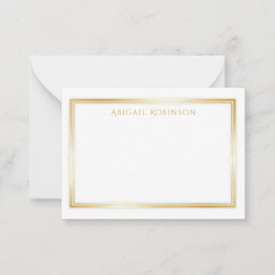 Elegant, minimalistisk, anpassade, guld metallisk anteckningskort