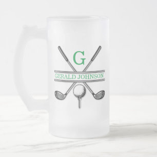 Elegant: Minimalistisk Anpassningsbar Golf Monogra Frostat Ölglas