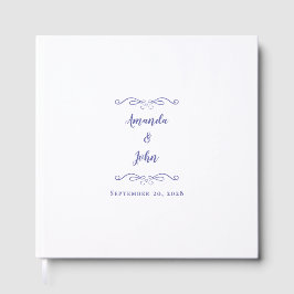 Elegant - minimalistisk blå Chic Bröllop Gästböcker