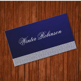 Elegant minimalistisk blåvit dekorationsvektor visitkort