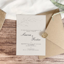 Elegant Minimalistisk Blommigt Bröllop Inbjudningar