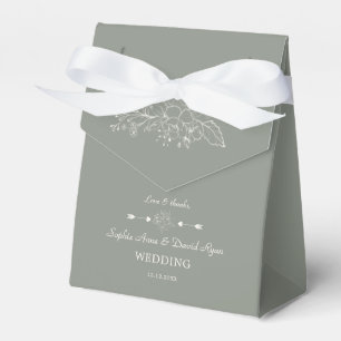 Elegant: Minimalistisk Blommigt Sage Grönt Bröllop Presentaskar