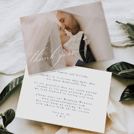 Elegant Minimalistisk Blommigt Teckning Bröllop Tack Kort
