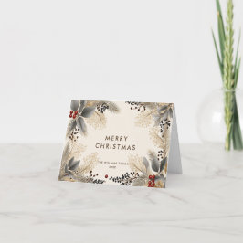 Elegant Minimalistisk bohemisk jul Hälsning Helgkort