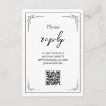 Elegant minimalistisk boho-modern QR-bifogad kort