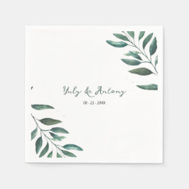 Elegant minimalistisk botanisk bladduk pappersservett