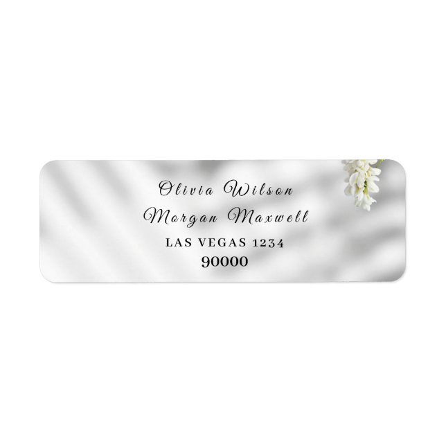 Elegant minimalistisk botanisk bröllop returadress etikett (Framsidan)