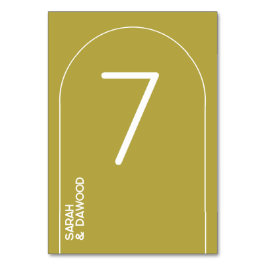 Elegant Minimalistisk Brass White Muslim Bröllop Bordsnummer