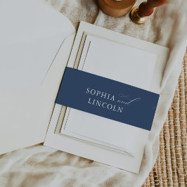 Elegant minimalistisk bröllop  band för inbjudningskort