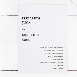 Elegant Minimalistisk Bröllop enkel typografi svar Inbjudningar