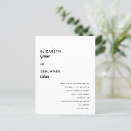 Elegant Minimalistisk Bröllop enkel typografi svar Vykort