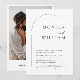 Elegant Minimalistisk Bröllop--foto Inbjudningar