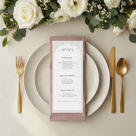 Elegant Minimalistisk Bröllop Modern Båge Meny