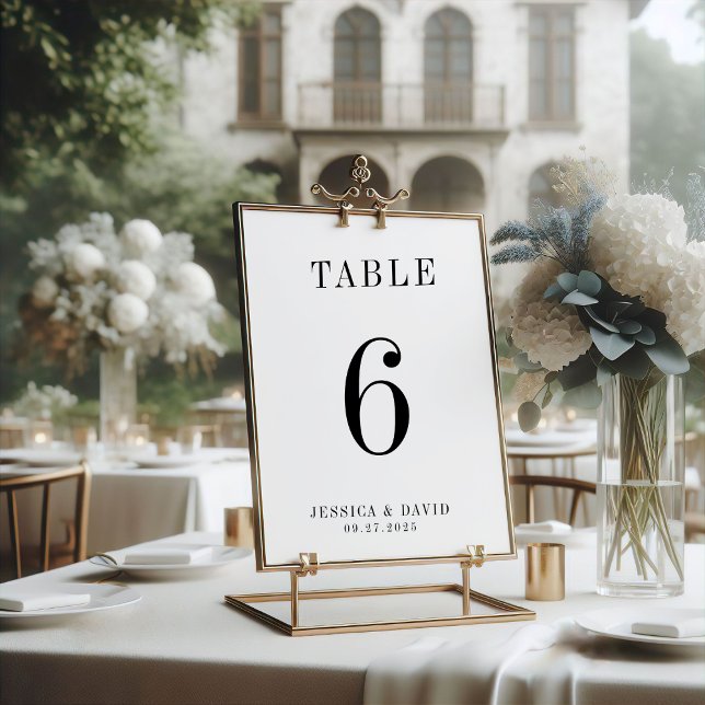 Elegant minimalistisk Bröllop | Modern och Snyggt Bordsnummer (Elegant Minimalist Wedding | Modern & Stylish Table Number
)