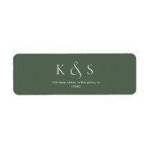 Elegant Minimalistisk Bröllop-monogrametikett med
