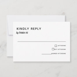 Elegant Minimalistisk Bröllop-OSA med enkel typogr OSA Kort