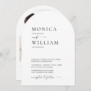 Elegant Minimalistisk Bröllop-PHOTO QR-kod Inbjudningar