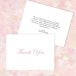 Elegant minimalistisk Bröllop Tack Kort