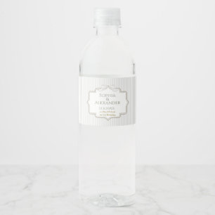 Elegant Minimalistisk Bröllop Vattenflaskor Etikett