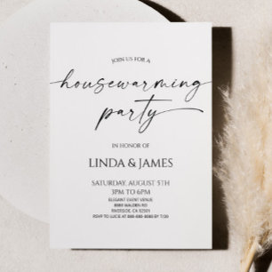 Elegant Minimalistisk Bröllops Invigningsparty Inbjudningar