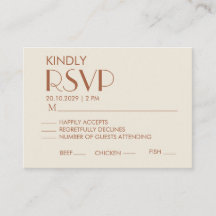 Elegant minimalistisk bröllops-RSVP-kort - Neutral
