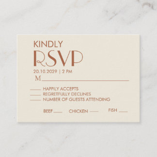 Elegant minimalistisk bröllops-RSVP-kort - Neutral Tilläggskort