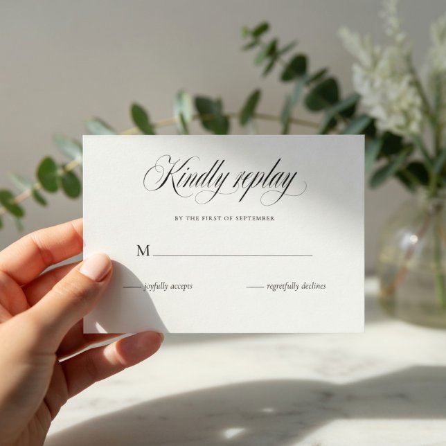 Elegant Minimalistisk Bröllops-RSVP OSA Kort (Skapare uppladdad)
