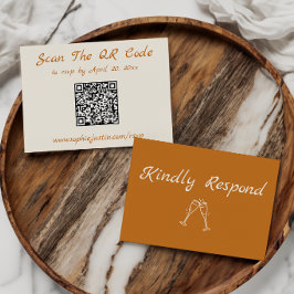 Elegant minimalistisk bröllops-RSVP QR-kod kort