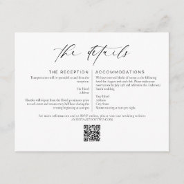 Elegant Minimalistisk Bröllopsdetaljer Infogad Kor Inbjudningar